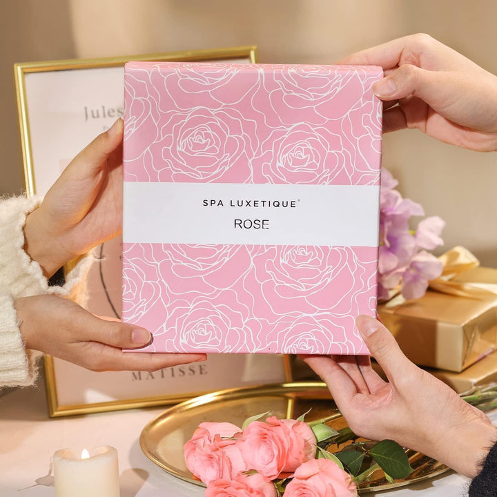 SPA LUXETIQUE Bade Geschenkset für Frauen-6tlg Pflegeset Rosenduft in Reisegrösse Duschgel, Bodyloti