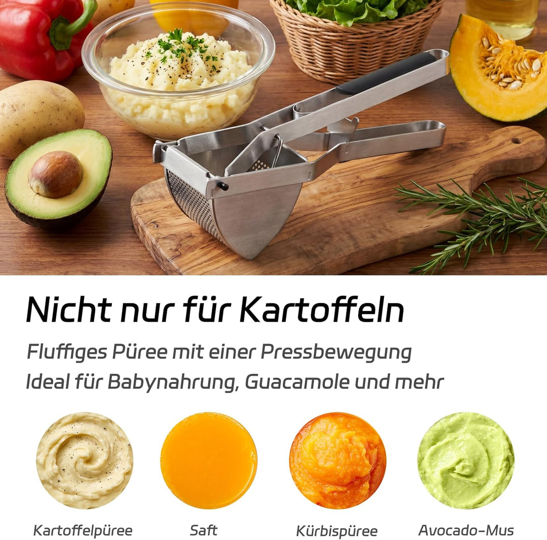 SPEENSUN Kartoffelpresse Edelstahl,Kartoffelstampfer für cremiges Püree, Babybrei & gekochtes Gemüse