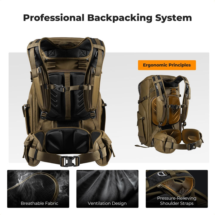K&F Concept Kamerarucksack 30L, Professionelle Grosse Fotorucksack, Camera Backpack Wasserdicht, Rei