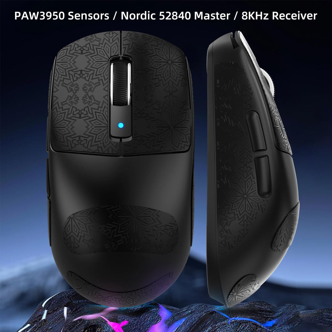 MAMBASNAKE x ATTACK SHARK R6 39g SUPERLIGHT Mouse with Grip Tape, PixArt PAW3950MAX Gaming Sensor, W