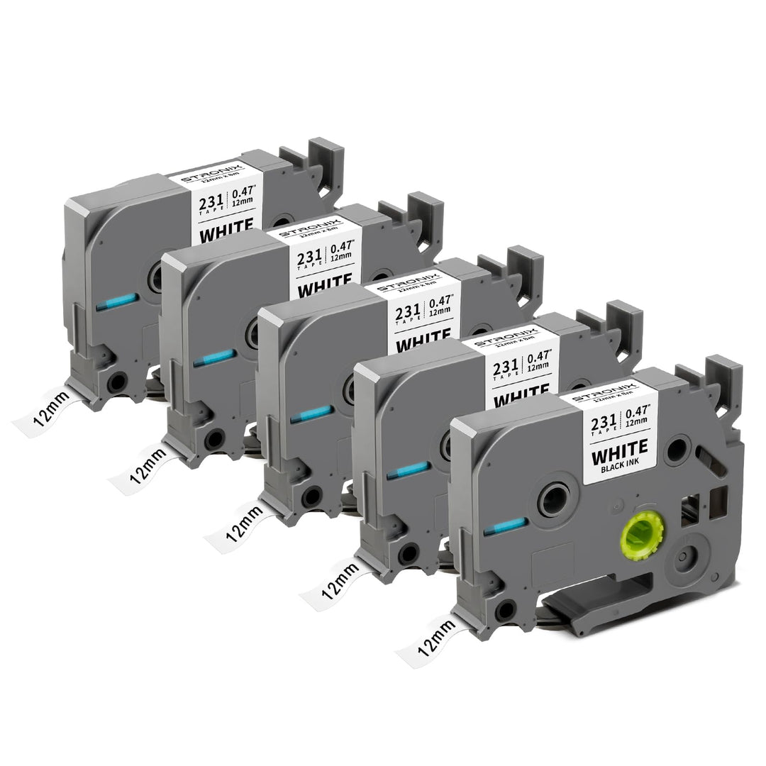 5x Kompatibel für Brother P-Touch Bänder 12mm TZe-231 TZ-231 Ub-231 Etikettenband für P-Touch Brothe