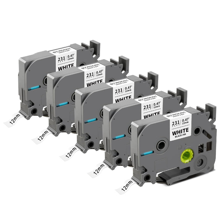5x Kompatibel für Brother P-Touch Bänder 12mm TZe-231 TZ-231 Ub-231 Etikettenband für P-Touch Brothe