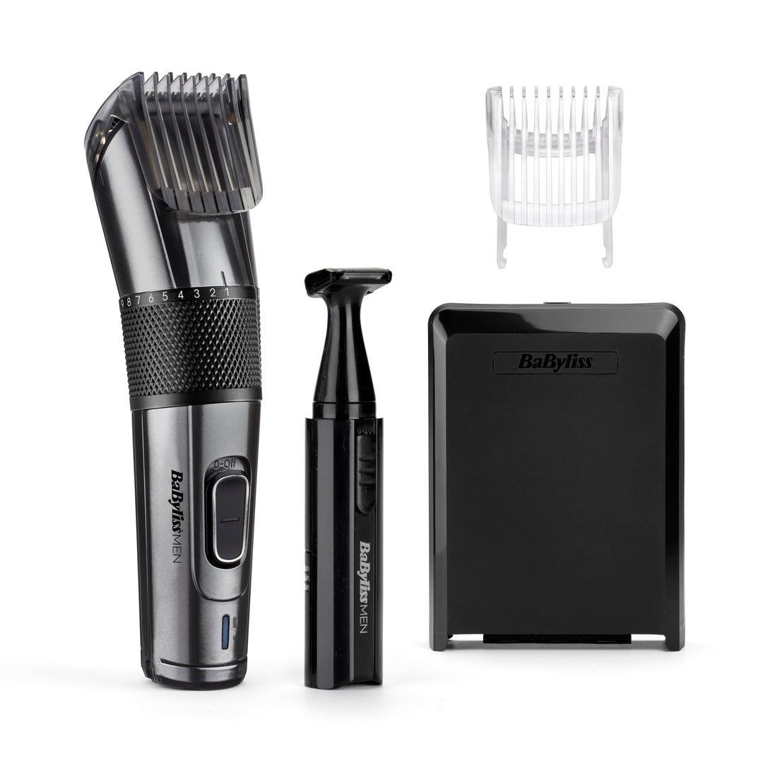 BaByliss Men Carbon Titanium Akku Haarschneider für Kopf- und Barthaare 26 Schnittlängen 0, 5mm-25mm