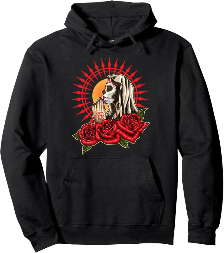 Santa Muerte - La Calavera Catrina beim Gebet Pullover Hoodie