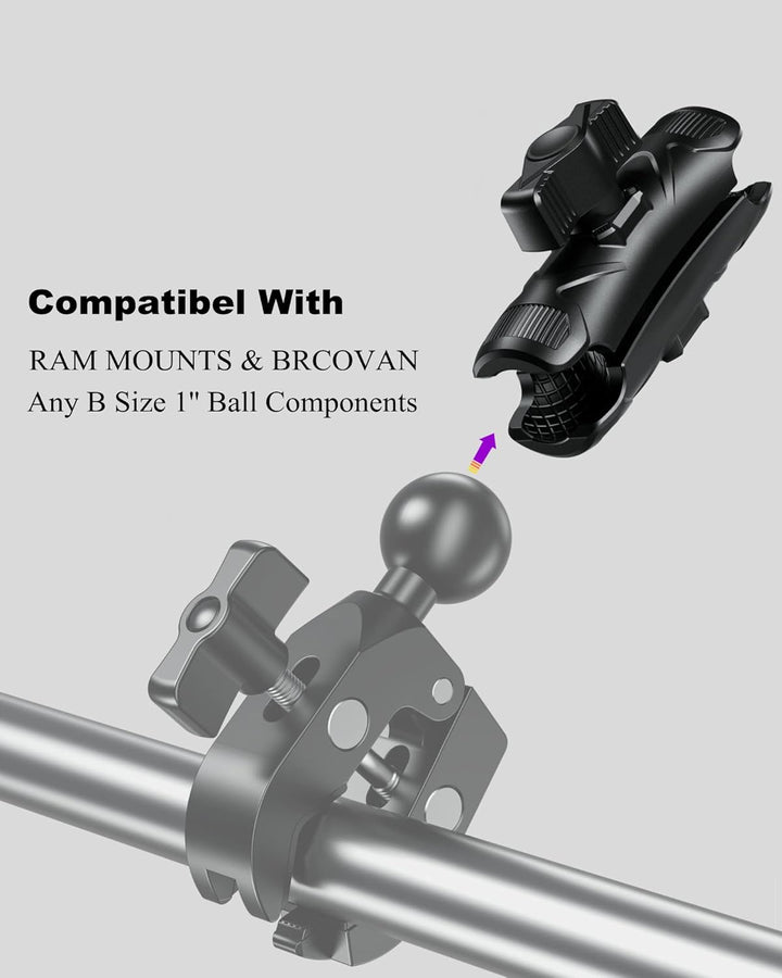 BRCOVAN 2St, Hochfester Verbundstoff Doppelsockelarm (Mittlerer Arm) Kompatibel mit RAM Mounts B Grö