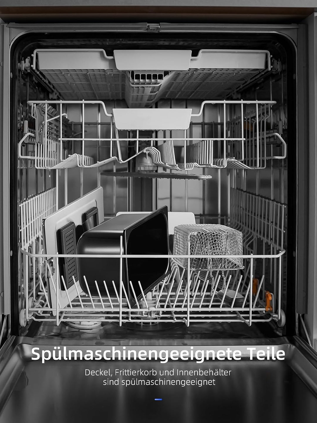 Fritteuse 3 Liter, Cool Zone Technologie, Verstellbarer Thermostat bis 190°C, 2000W Kaltzonenfritteu