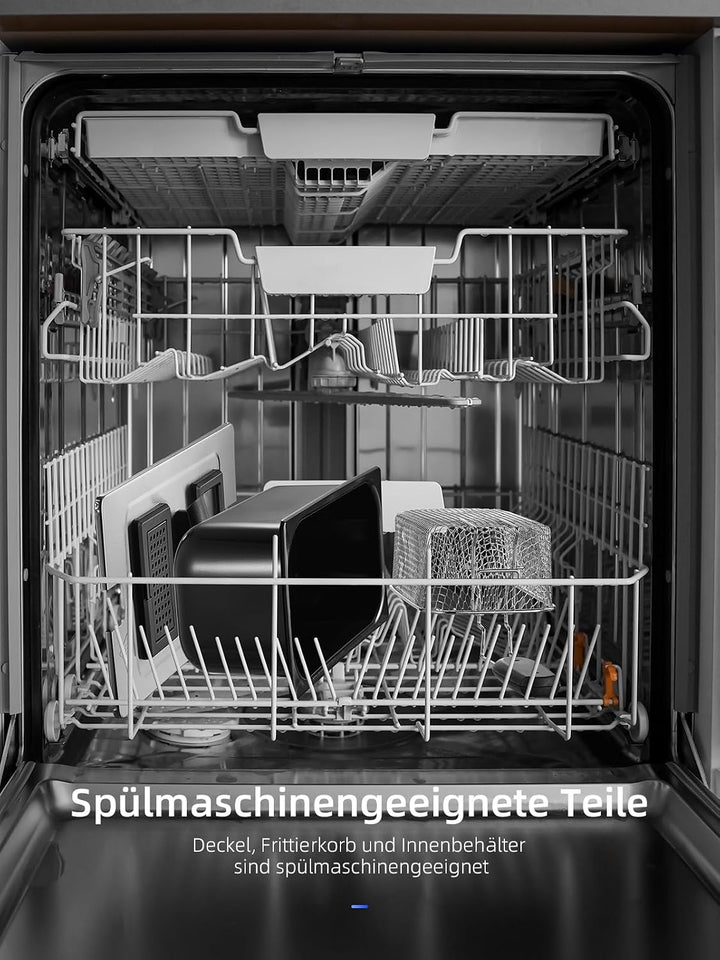 Fritteuse 3 Liter, Cool Zone Technologie, Verstellbarer Thermostat bis 190°C, 2000W Kaltzonenfritteu