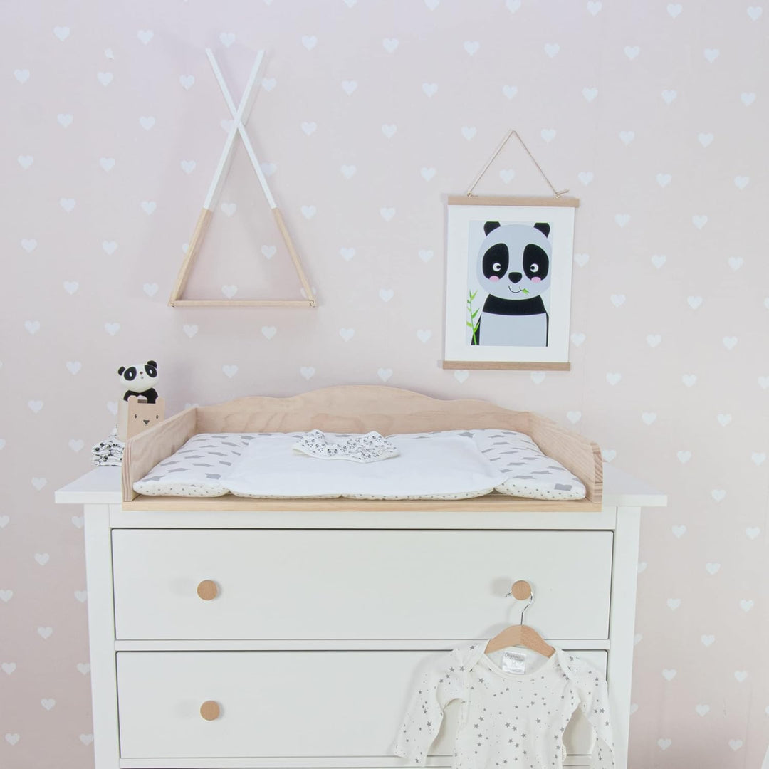 Puckdaddy Wandregal Hugo im Tipi-Design, Natur & Weiss, Dekoratives Regal für Baby- und Kinderzimmer