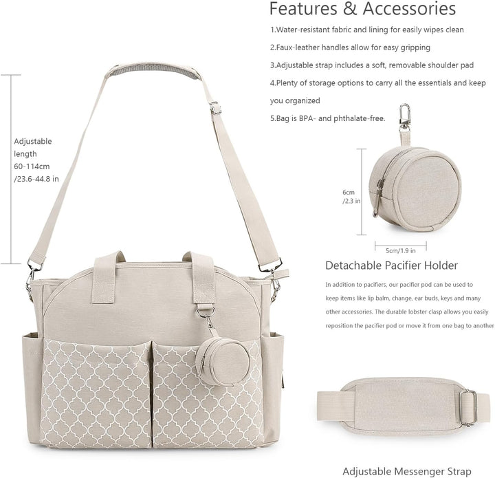 Lmbabter Diaper Bag Wickeltasche Beige, Beige