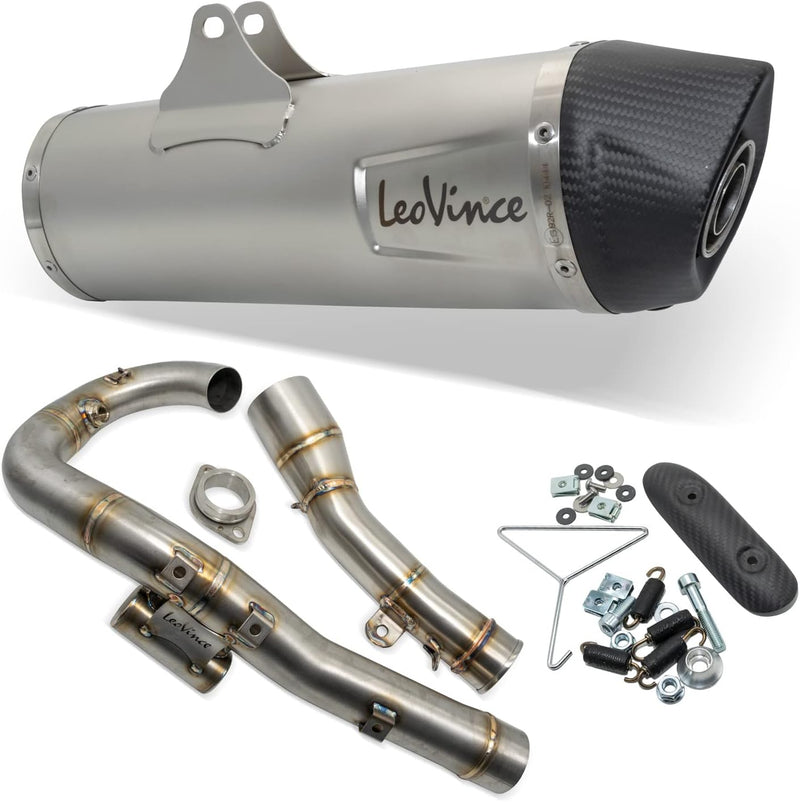 Auspuffanlage LeoVince Komplettanlage SBK LV ONE EVO, Edelstahl, Carbon Kappe, 1/1 für KTM 690 SMC R