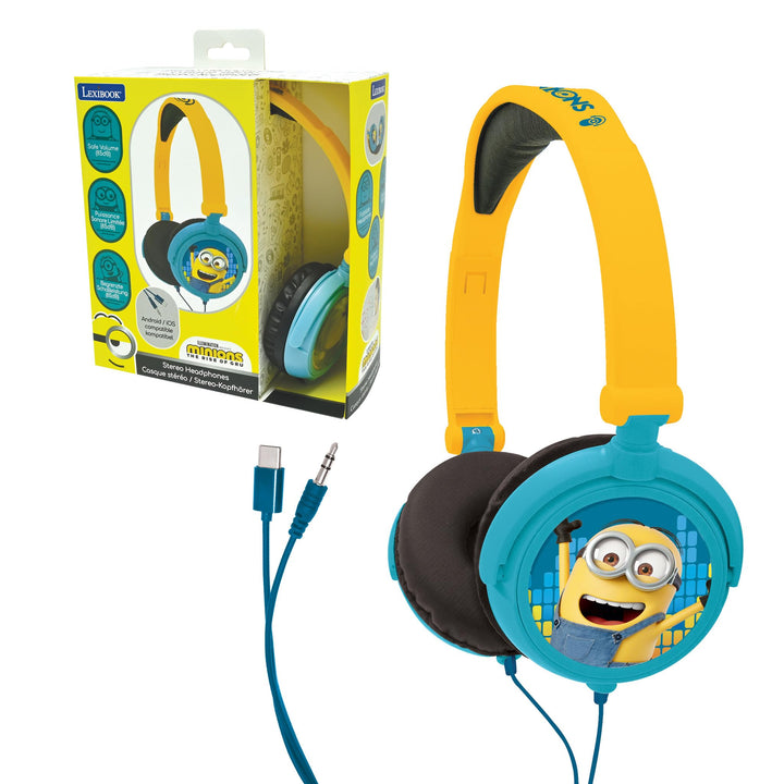 Lexibook, Ich - Einfach unverbesserlich Minions, Stereo-Kopfhörer, kindersichere Lautstärke, klappba