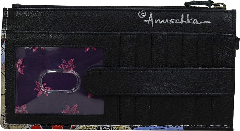 Anuschka Handbemalte Organizer Clutch mit Handschlaufe aus echtem Leder RFID-Schutz High Roller, Hig