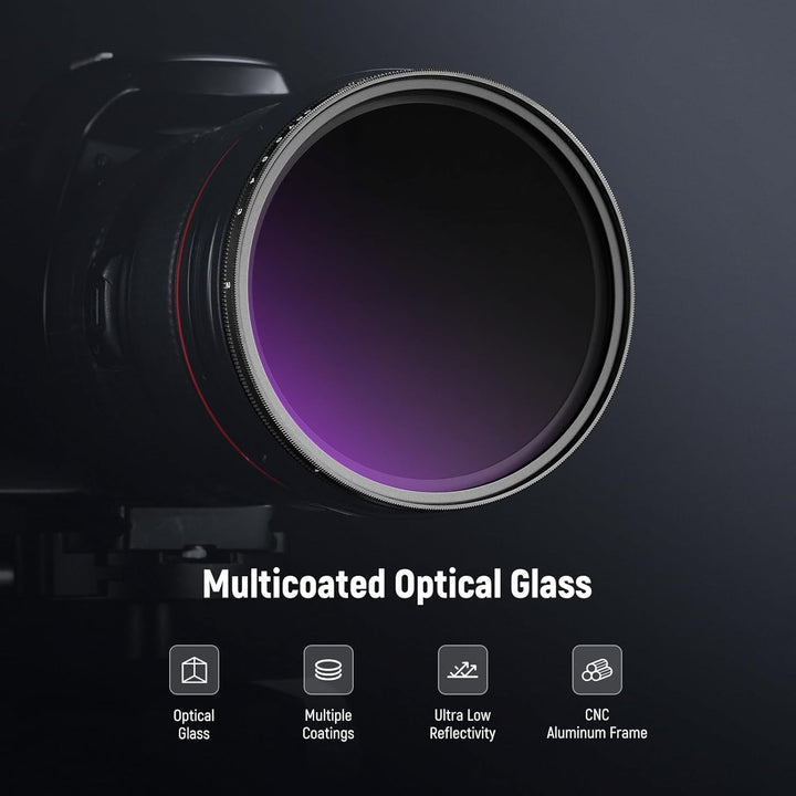 NEEWER 58mm Variabler ND Filter ND2-400 (1-9 Stop) mit 3X Reinigungstuch, Einstellbarer, drehbarer G