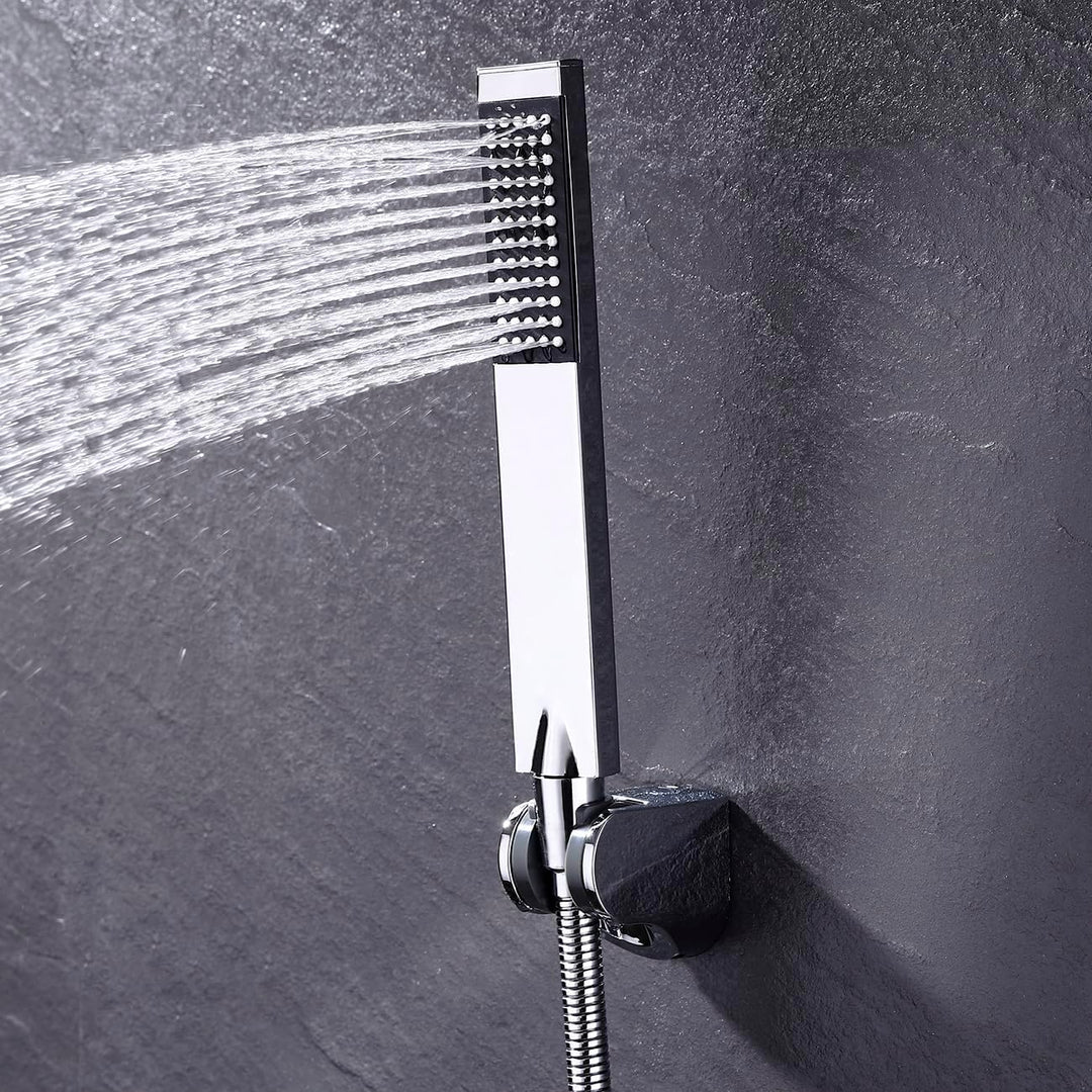 KES Handbrause Duschkopf mit Schlauch und Duschkopfhalterung Duschbrause Brausekopf Dusche Duschsyst