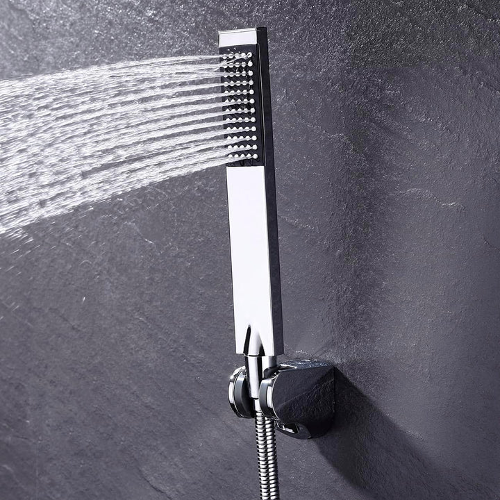 KES Handbrause Duschkopf mit Schlauch und Duschkopfhalterung Duschbrause Brausekopf Dusche Duschsyst