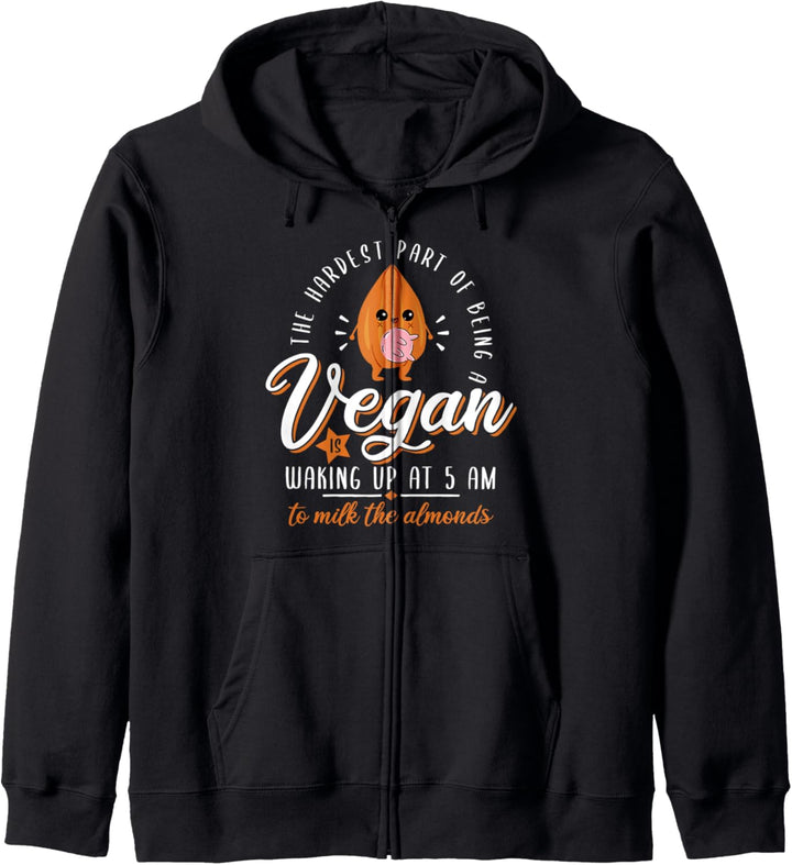 Lustige Veganer & Vegetarier Geschenk Mandel Milch Humor Kapuzenjacke