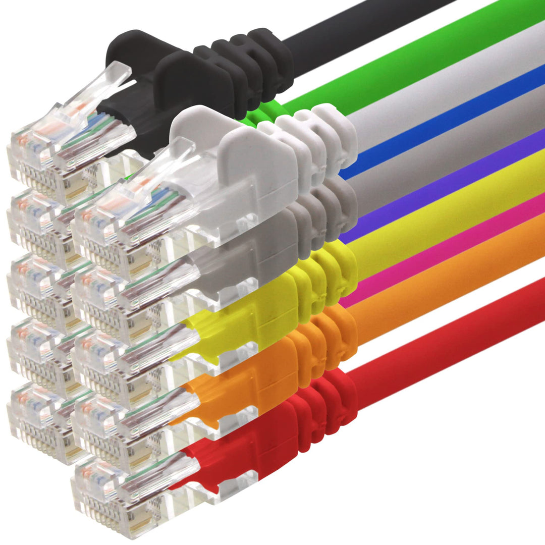 Netzwerkkabel Cat 6 10-Farben - 5m - (Set) - CAT6 Ethernet Kabel Lankabel 1000 Mbits Patchkabel 5m 1