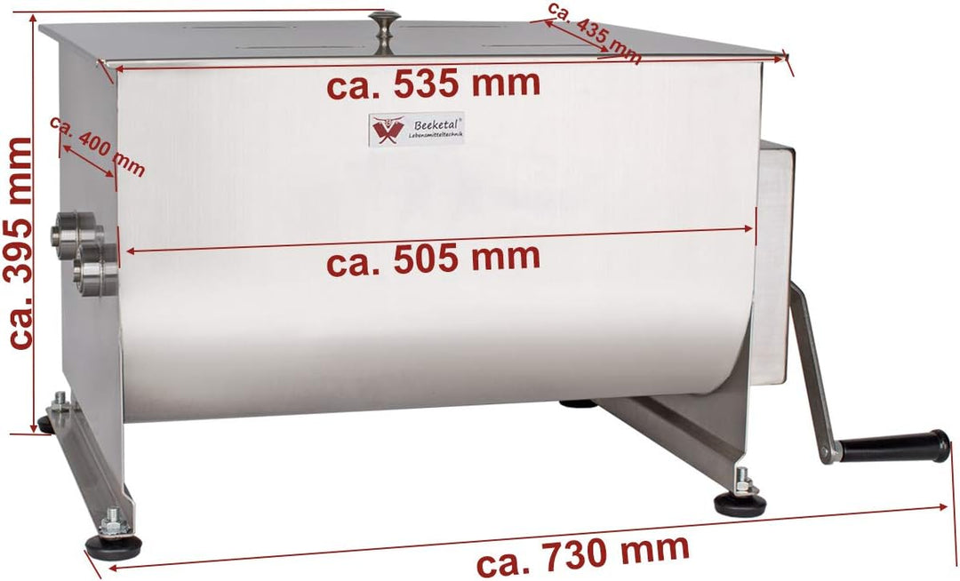 Beeketal 'FMD50' Gastro Marinator Vermenger aus Edelstahl mit ca. 50 Liter Volumen, 2 Butterfly-Misc