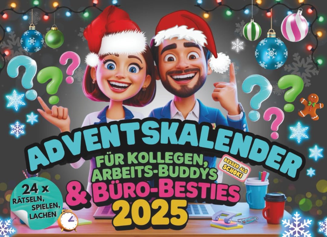 Adventskalender für Kollegen, Arbeits-Buddys und Büro-Besties Duelle, Rätsel und Spiele, die euch mi