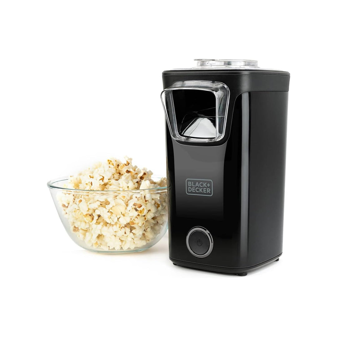 Popcorn-Maschine mit Heissluft und Öl - mit transparentem Deckel und Messbecher, 16 x 13,5 x 25,5 cm