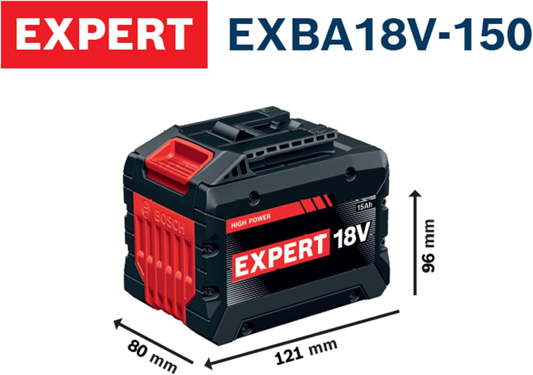 Bosch EXPERT 18V System Hochleistungs-Starter-Set: 2x EXBA18V-150 + 1x ultraschnelles Ladegerät EXAL