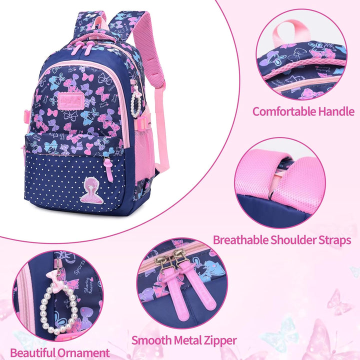 Amythe Schulranzen für Mädchen, Kinderrucksack Schultasche Mädchen 1-5. Klasse Leichte Wasserdichte