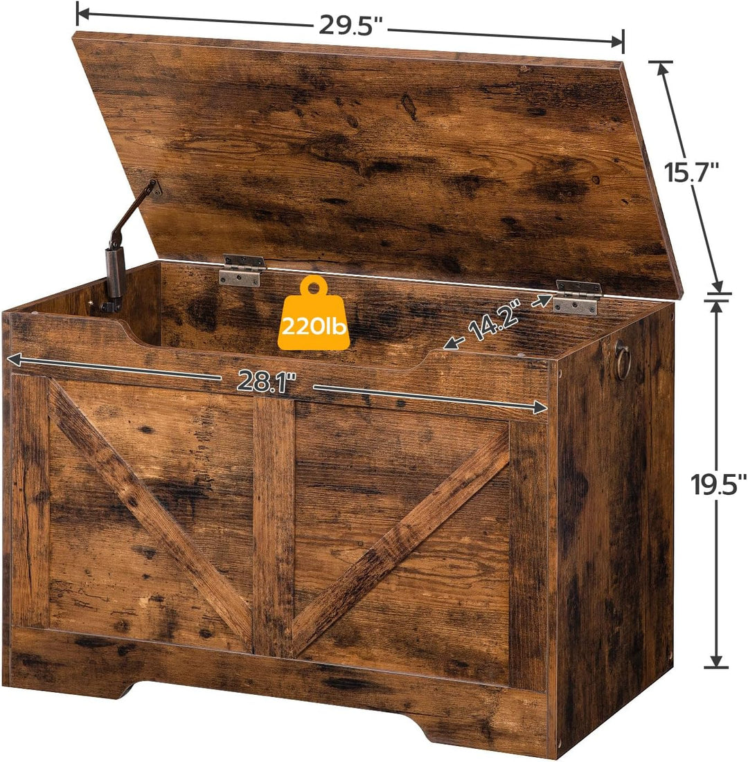 HOOBRO Truhen, Sitzbank mit Stauraum, Spielzeugkiste mit Deckel, Truhenbank, aufbewahrungsbox, 2 Rin