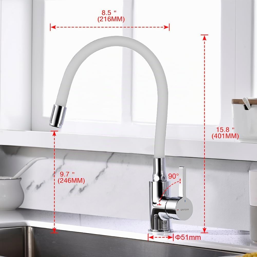 GRIFEMA GRIFERÍA DE COCINA-G4002-3 | Küchenarmatur - Wasserhahn Küche mit Flexibler Auslauf, Hoher A