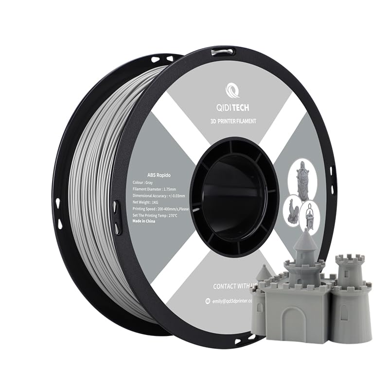 QIDI TECH ABS Rapido Filament 1.75mm, 3D Drucker Filament ABS 1kg Spule (2.2lbs), geeignet für Hochg