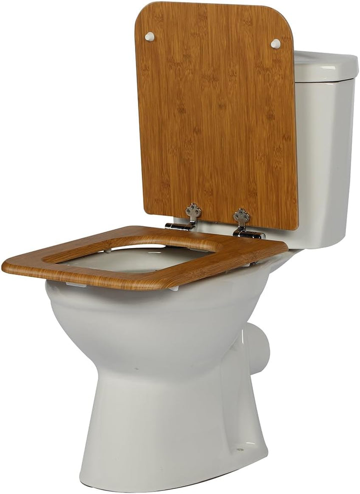 MDF-Toilettensitz, Klodeckel Holz, Premium Quadrat-Förmig Toilettendeckel Mit Soft-Close-Mechanismus