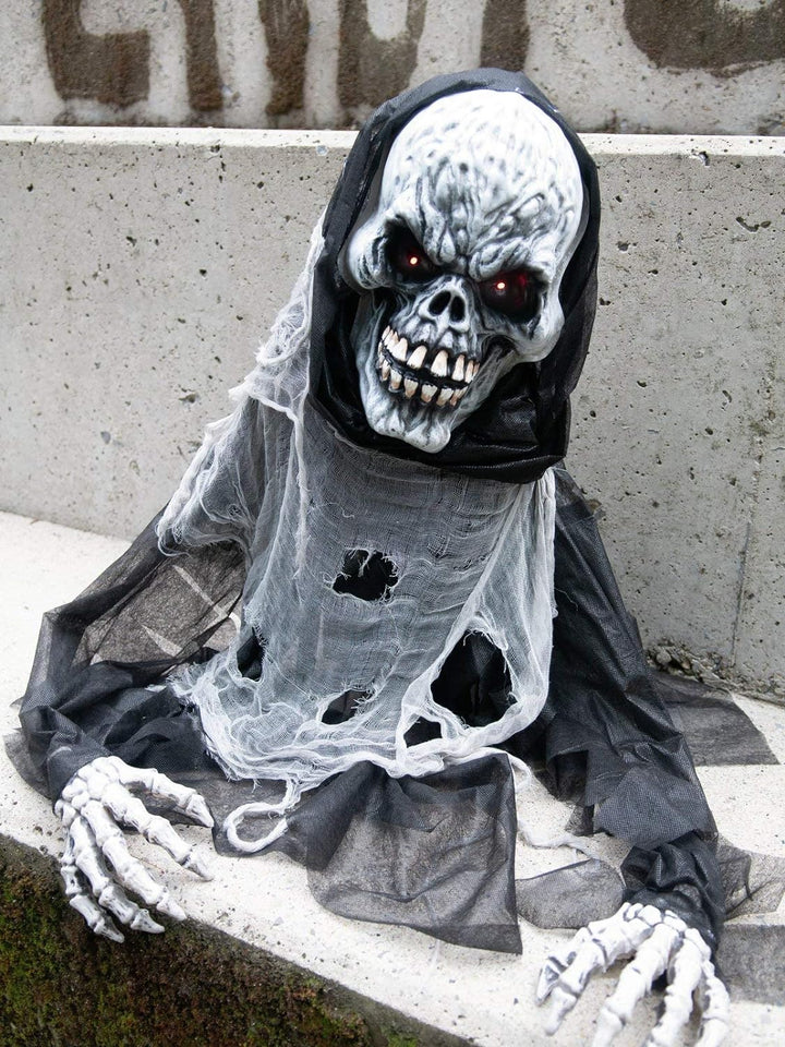 EUROPALMS Halloween Figur Death Man, 68cm | Gevatter Tod als animierte Standfigur