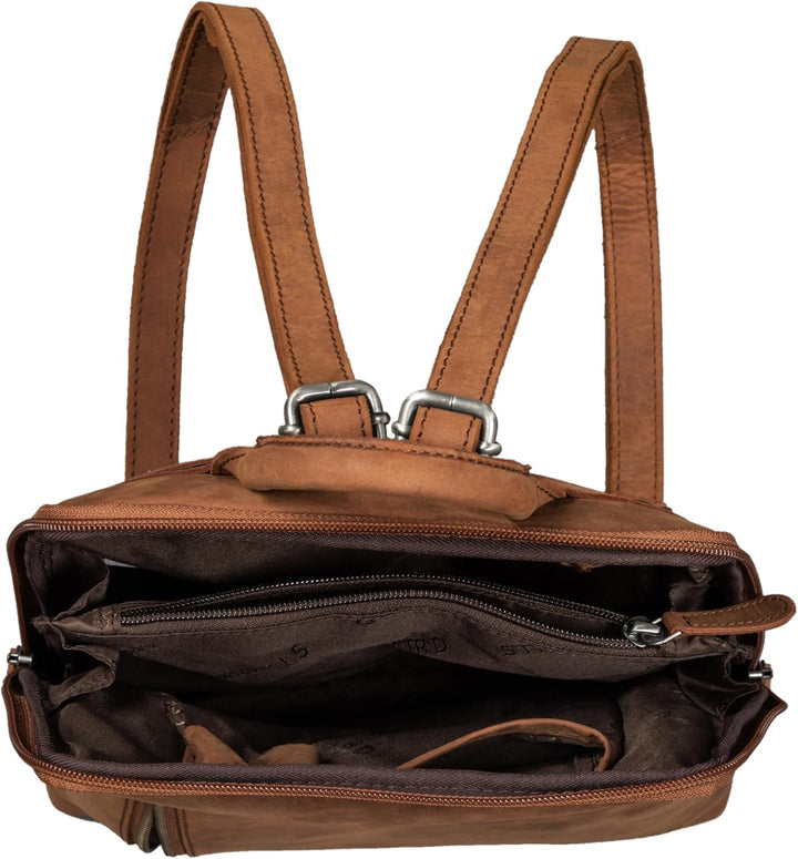 STILORD 'Holly' Rucksack Frauen Klein Leder Rucksackhandtasche Damen Lederrucksack für iPad und DIN