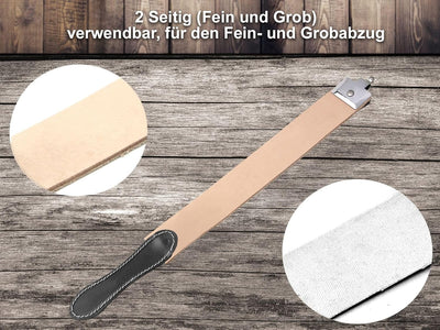 Leder Streichriemen Set mit Schleifpaste aus Solingen als Abziehleder Set