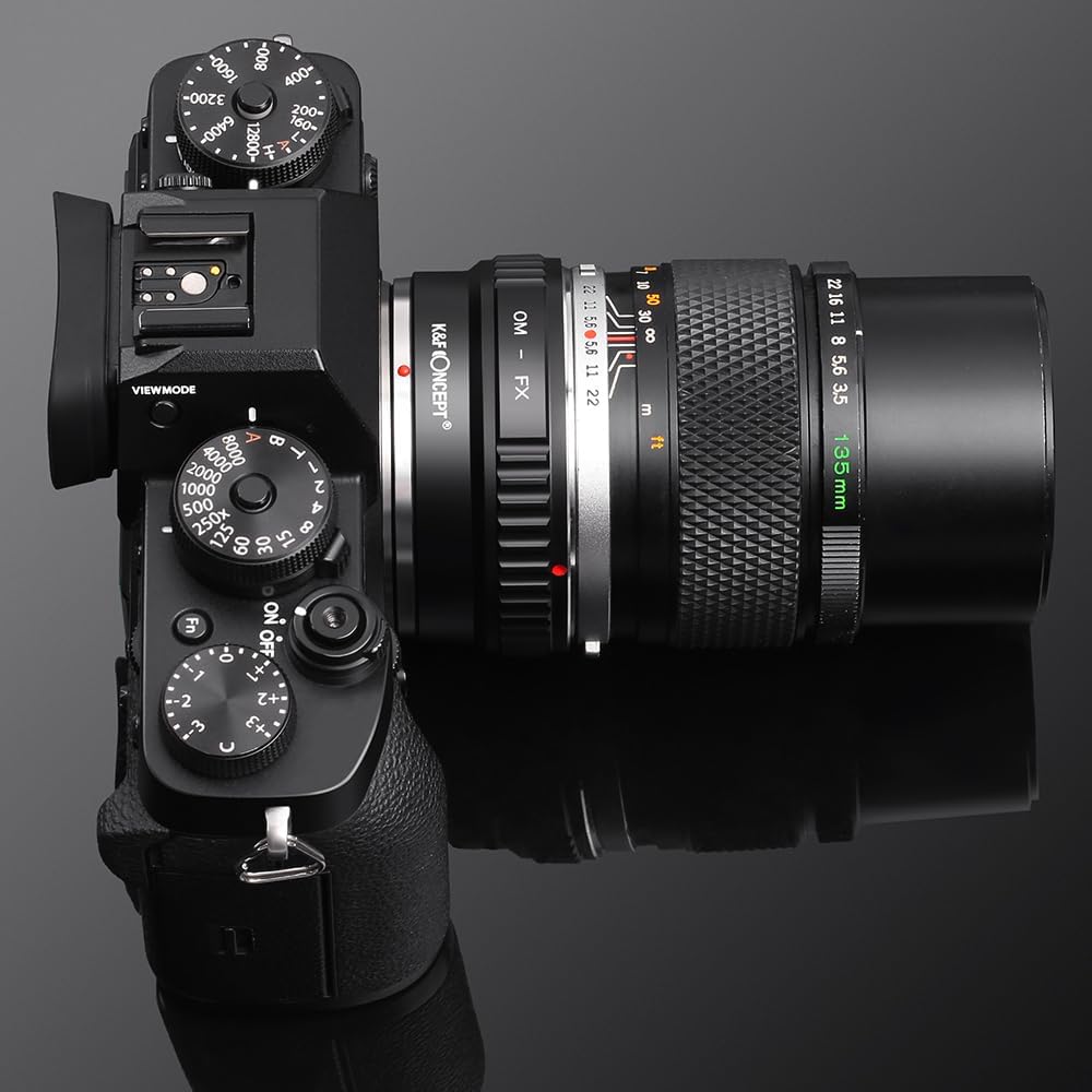 K&F Concept OM-FX Objektiv Adapterring,Adapter Fuji FX,Objektivadapter für Olympus OM Objektiv auf F