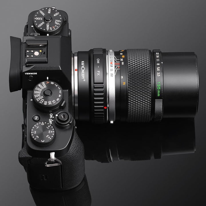K&F Concept OM-FX Objektiv Adapterring,Adapter Fuji FX,Objektivadapter für Olympus OM Objektiv auf F