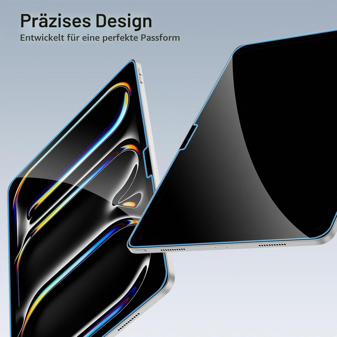 SPARIN Panzer Schutz Glas für iPad Pro 13 Zoll M4 (2024), mit Rahmen-Installationshilfe, 2 Stück Sch