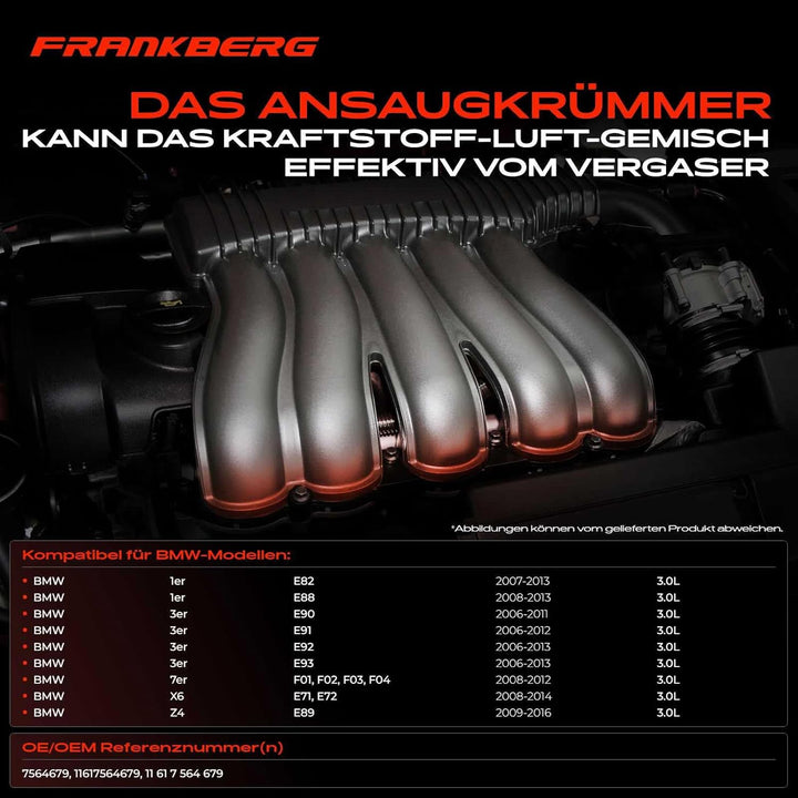 Ansaugkrümmer Mit Dichtring für E88 E82 E90 E91 E92 E93 F01 X6 E71 E72 Z4 E89 3.0L 2006-2017 1161756