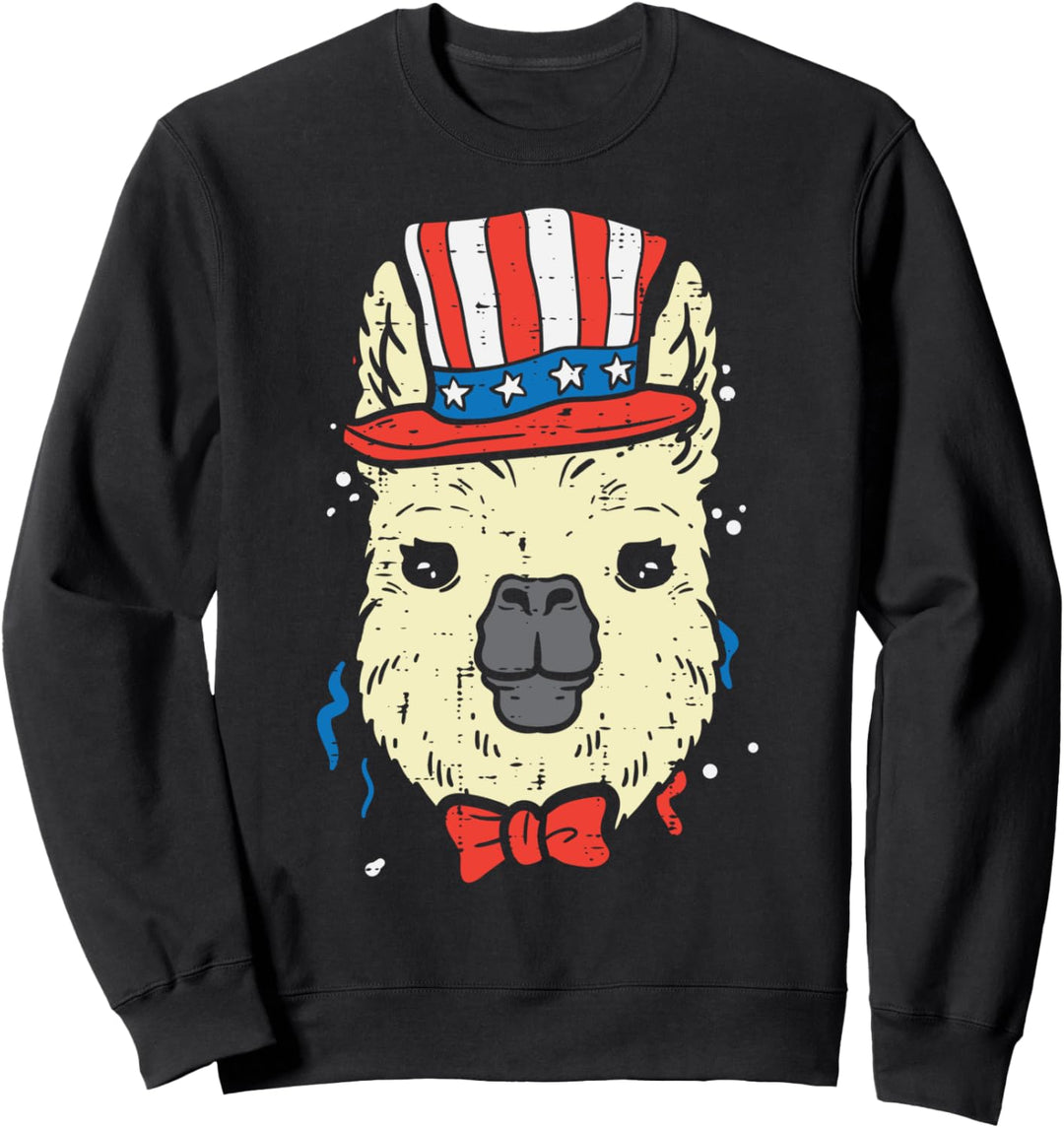 Llama American Flag USA 4th Of July Fourth Patriot Animal Sweatshirt