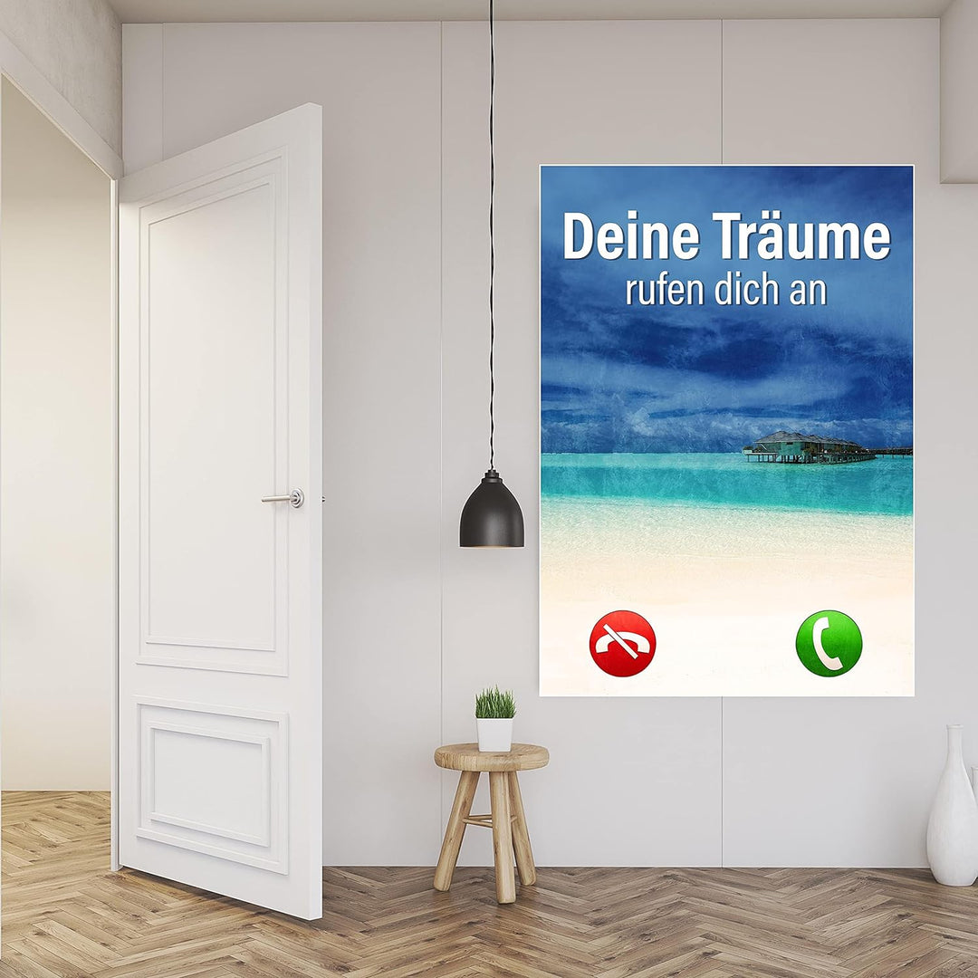 wandmotiv24 Poster als Wanddeko, Grösse Din A0, Deine Träume, Anruf, Karibik, Moderne Wanddeko, Wand