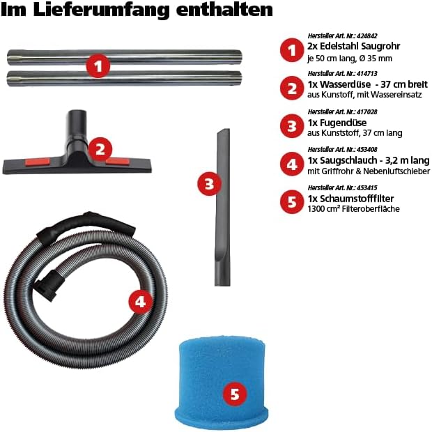 Starmix uClean LD-1445 Wet - Nass-/Trockensauger mit Ablassschlauch, stabilem Fahrgestell, 1400 W, 4