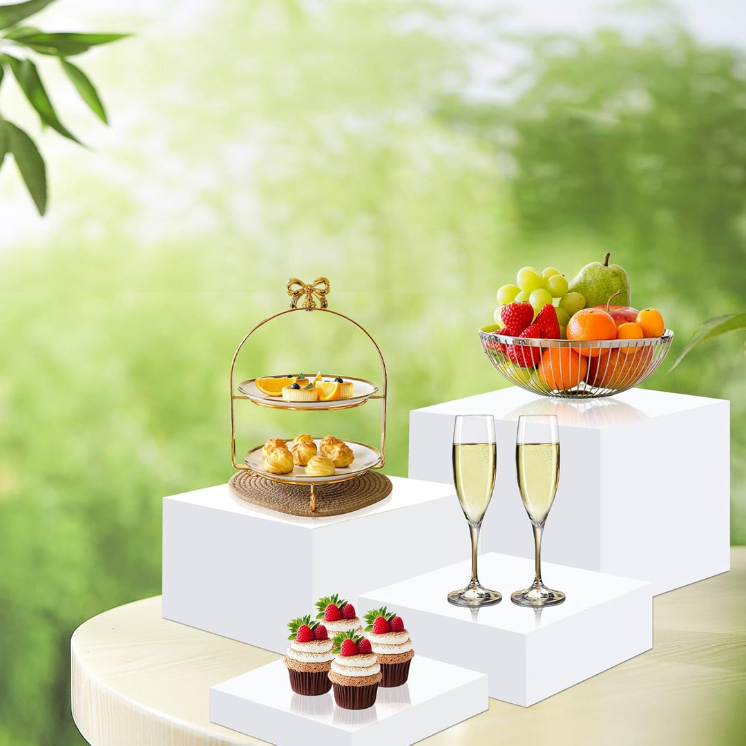 YumSur 5'', 6'', 7'', 7.8''Buffet Riser Acryl Ständer，4 Stück Lebensmittelerhöhung, Cupcake, Lebensm