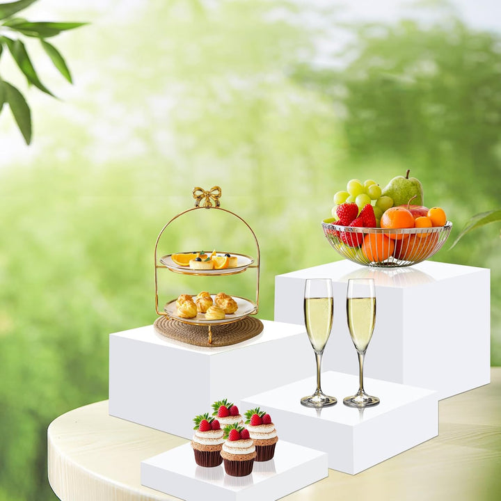 YumSur 5'', 6'', 7'', 7.8''Buffet Riser Acryl Ständer，4 Stück Lebensmittelerhöhung, Cupcake, Lebensm