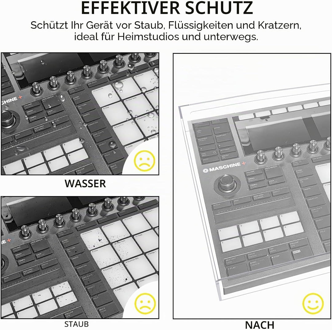 Trommel-Controller-Acryl-Abdeckung, kompatibel mit nativen Instrumenten Maschine + MK3, transparente