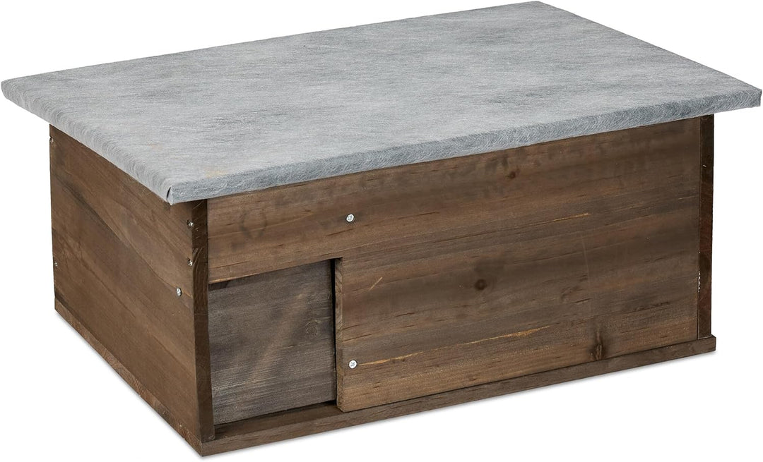 Relaxdays Igelhaus, Bausatz, Igelbau mit Boden, Rattenklappe & Labyrintheingang, Holz, HxBxT: 21 x 4