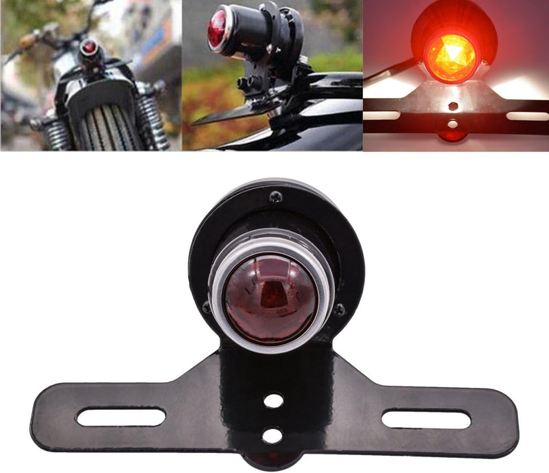 KATUR Motorrad-Kennzeichenhalter, Bremslicht, Rücklicht, Bremslicht, Lampe für Harley Chopper Cruise