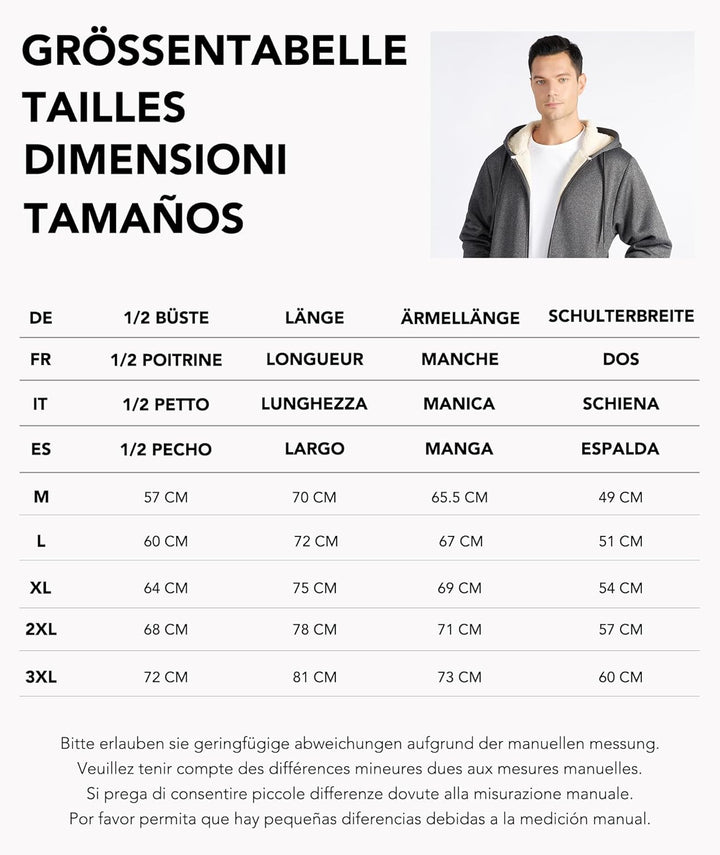 igeekwell Herren Hoodie, Herren Reissverschluss Kapuzenpullover Fleece Kapuze Casual Sweatshirt Clas