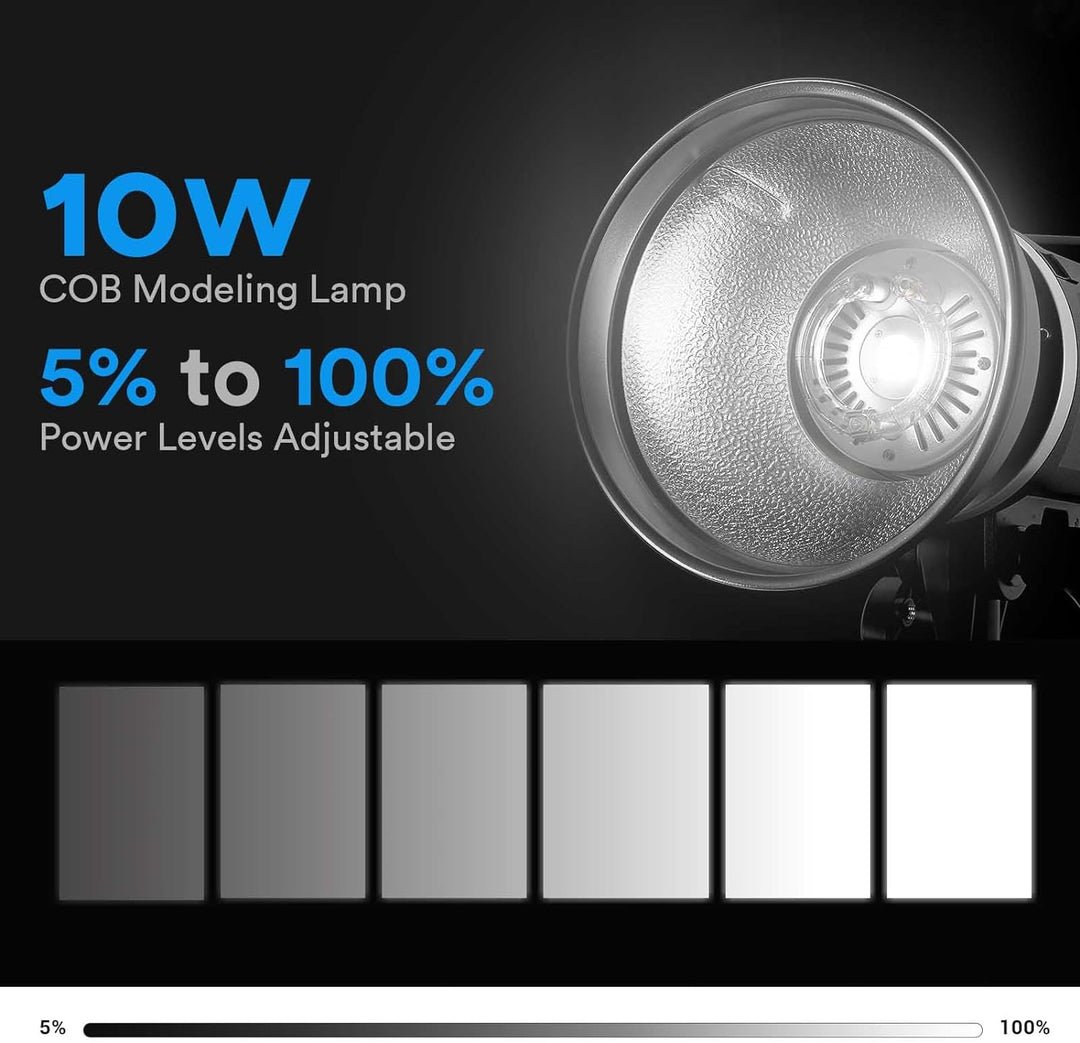 Godox MS300-V GN58 300W Studioblitz, COD LED Modellierlampe, 2.4G Wireless X System 5600K Monolight