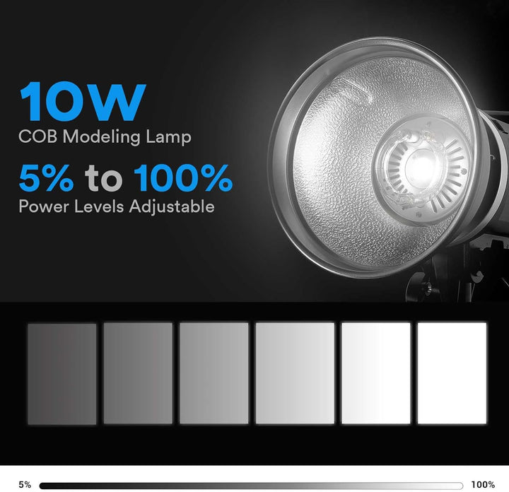 Godox MS300-V GN58 300W Studioblitz, COD LED Modellierlampe, 2.4G Wireless X System 5600K Monolight