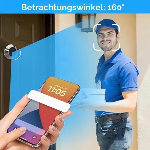 Smart Video Türklingel 3MP - 4,3 Zoll 1080p HD mit 160° Weitwinkel, Nachtsicht, PIR Bewegungserkennu