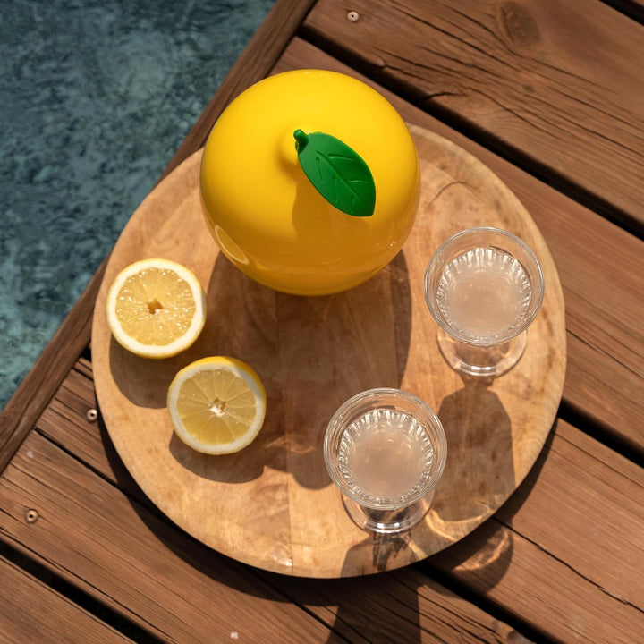 CÉCOA • Eiswürfeleimer Zitrone • 750 ml • doppelwandig luftdicht • mit Deckel + Zange • Eiskübel Des